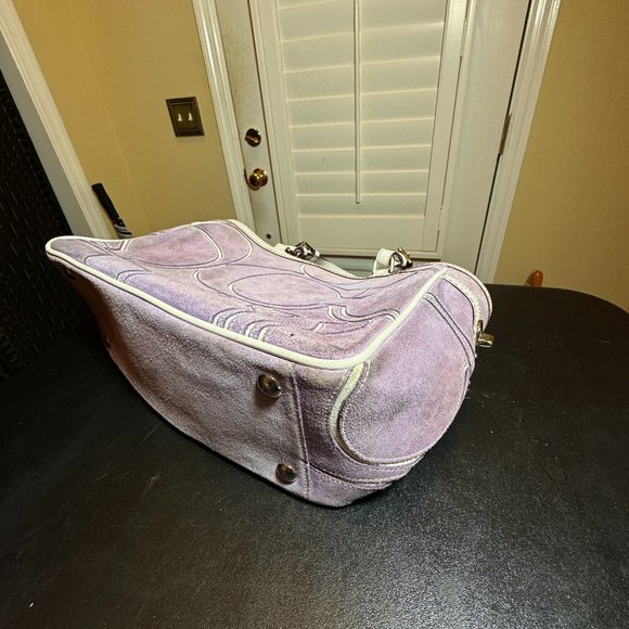 Coach lavendar suede and leather tote 9359 - Picture 2 of 15